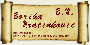 Borika Mratinković vizit kartica
